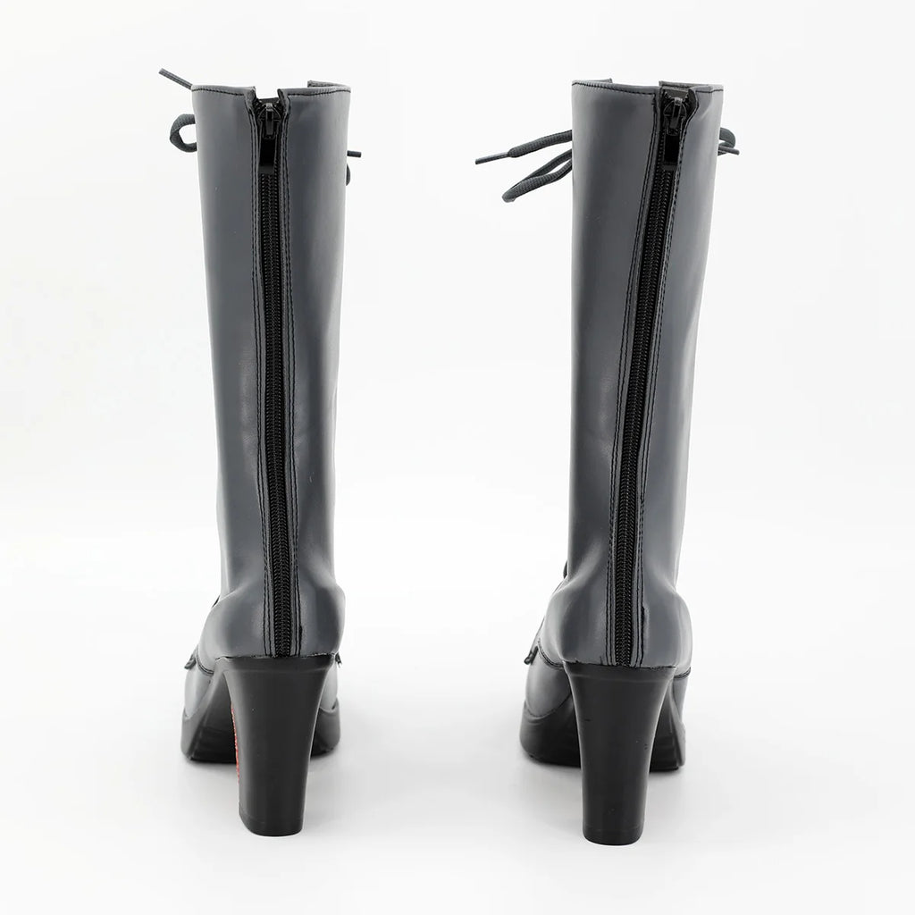 Fate FGO 10th Baobhan Sith Cosplay Shoes Grey Boots Custom Made Any Size