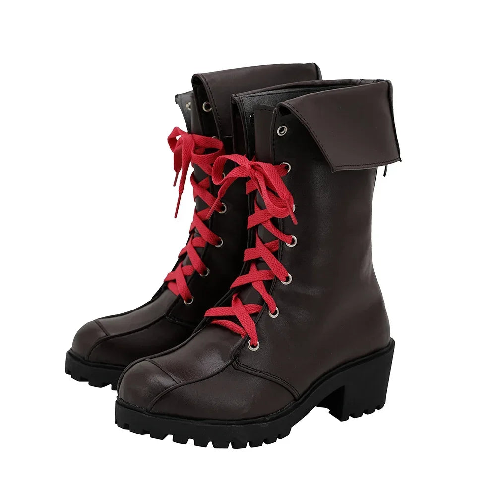 LOL Jinx Cosplay Boots Brown Shoes Custom Made