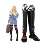 Final Fantasy 14 Minfilia Warde Cosplay Boots Black Shoes