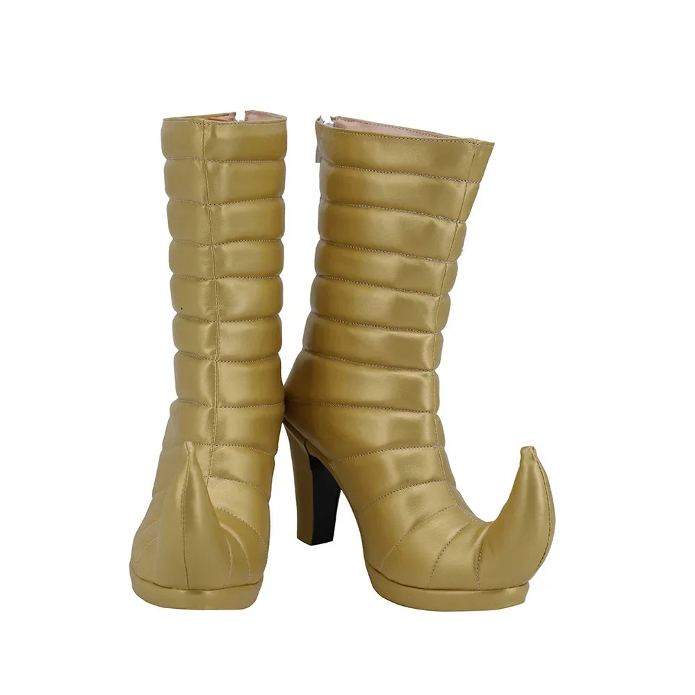 Bottes à talons hauts dorées inspirées de DIO, inspirées de JoJo's Bizarre Adventure