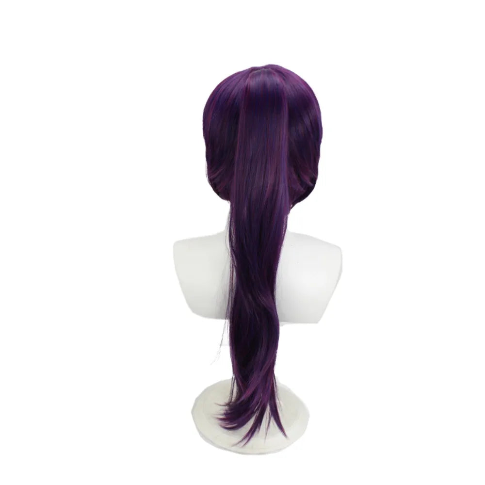 Perruque de Cosplay Yoruichi Shihoin à l'eau de Javel, cheveux violets pour ensemble de costumes 