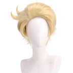 Perruque de cosplay Lucifer de Hazbin Hotel, cheveux courts blonds blancs