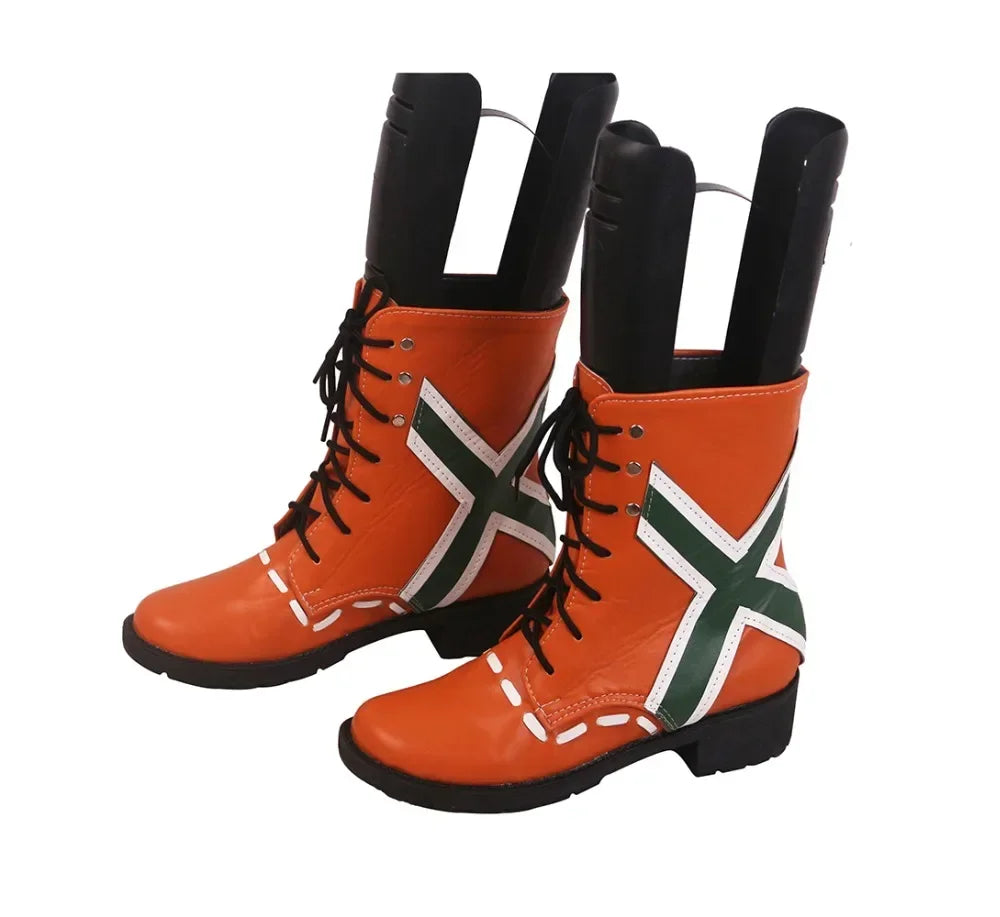 My Hero Academia Kacchan Katsuki Bakugo Cosplay Boots Orange Shoes