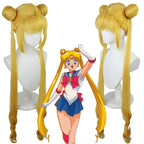 Perruque de cosplay Sailor Moon Usagi Tsukino, cheveux synthétiques blonds résistants à la chaleur 
