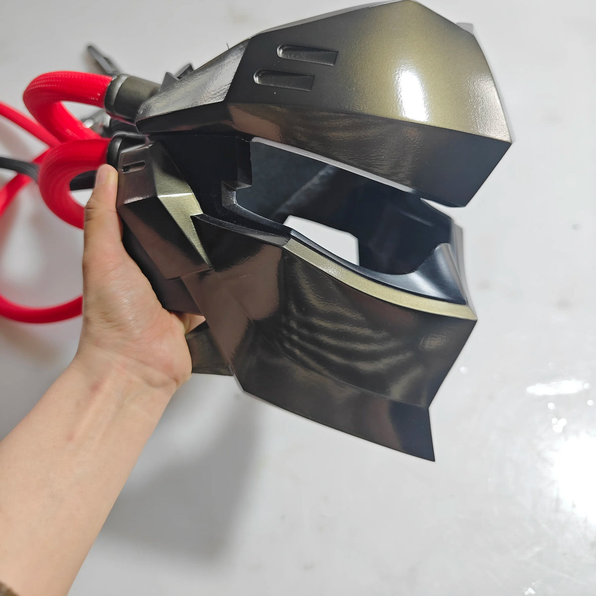 Overwatch Genji Shadow Skin Cosplay Mask Helmet with Dreadlocks