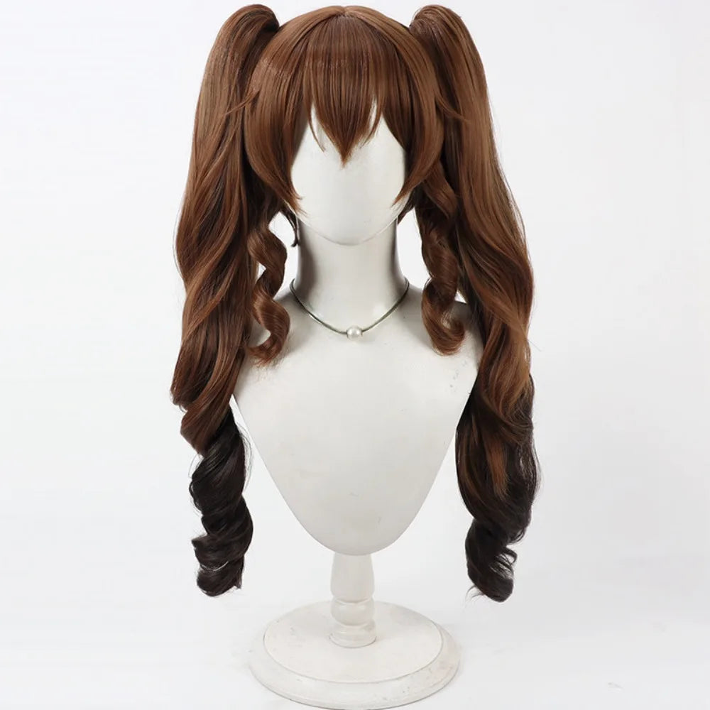 Arknights Endfield Gerpetta Cosplay Wig Split Ponytail Brown Hair
