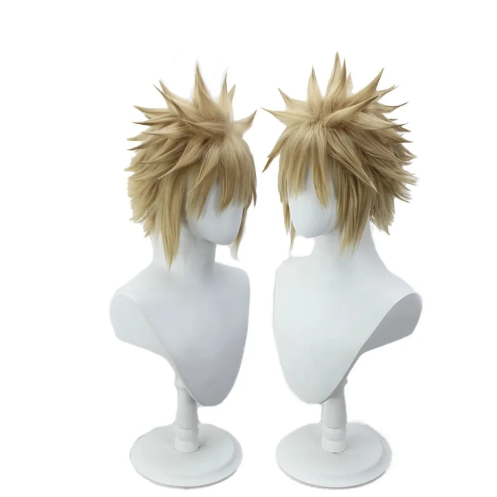 FF7 Final Fantasy7 Cloud Strife Cosplay Wig Blonde Spiky Hair