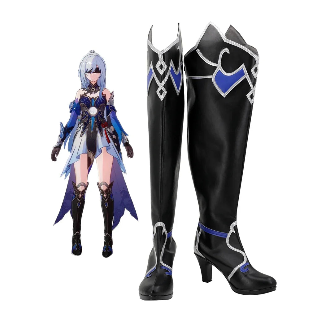 Honkai Star Rail Jingliu Cosplay Boots Black Shoes