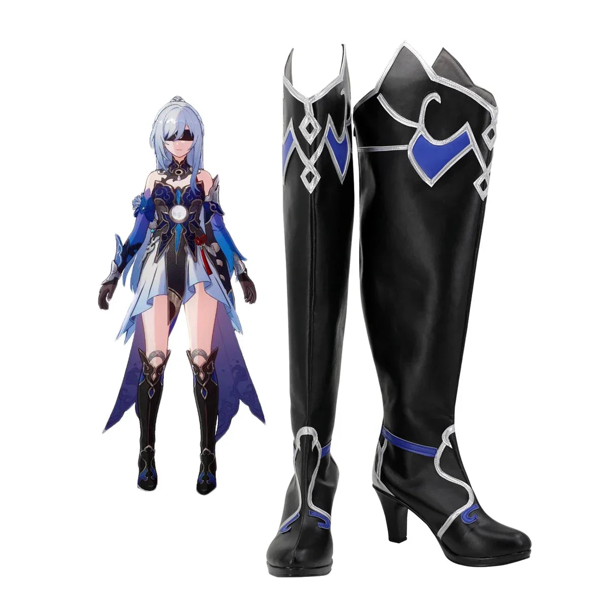 Honkai Star Rail Jingliu Cosplay Boots Black Shoes