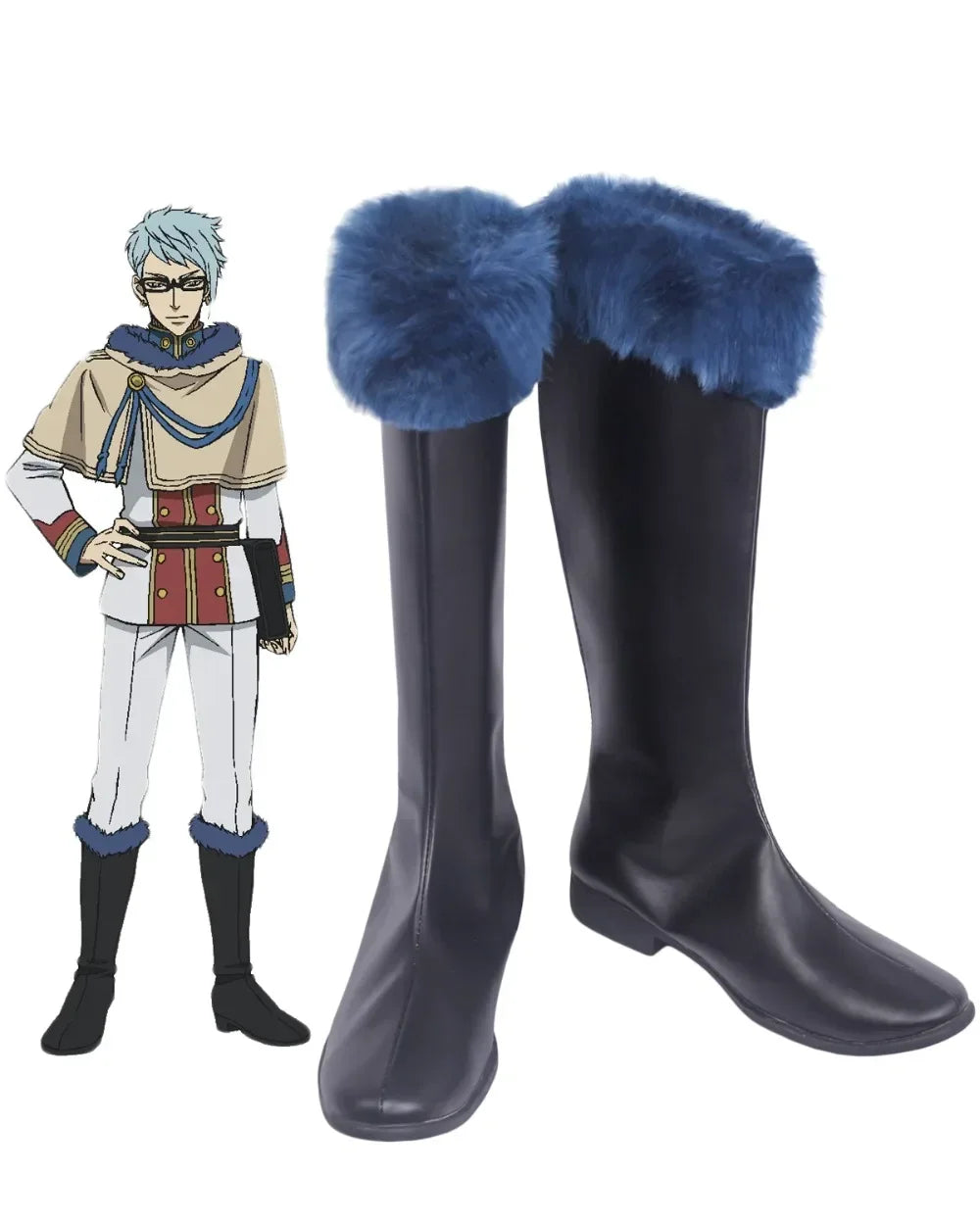 Klaus Lunettes Cosplay Boots Black Clover Custom-Made Black Shoes | MiDicosplay