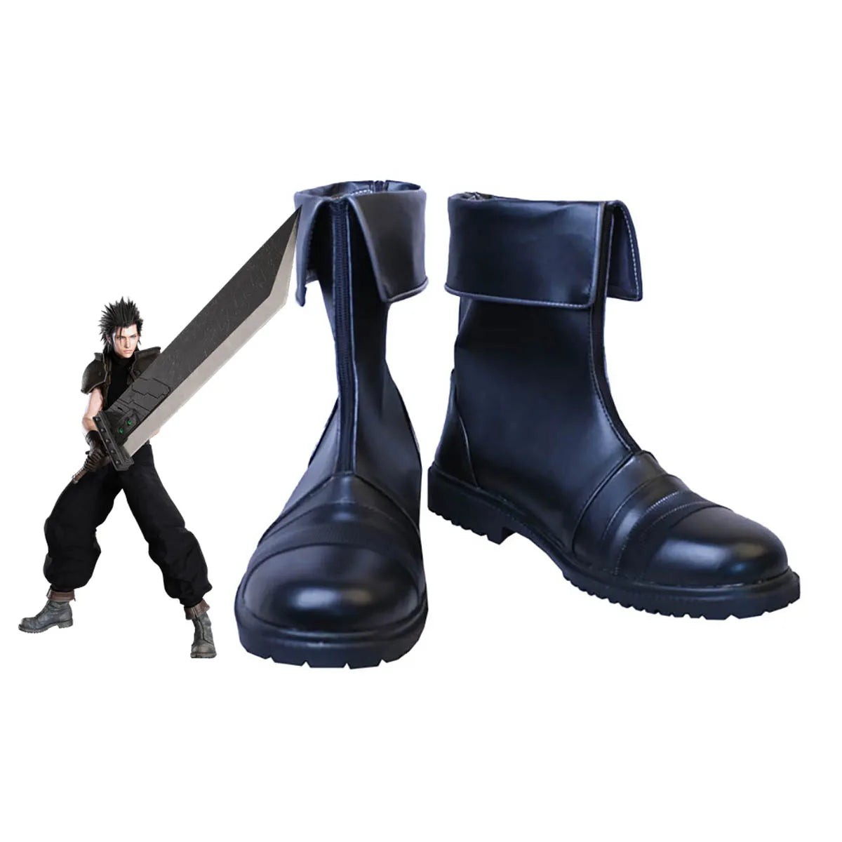 Final Fantasy7 Remake Zack Fair Cosplay Shoes Black Boots