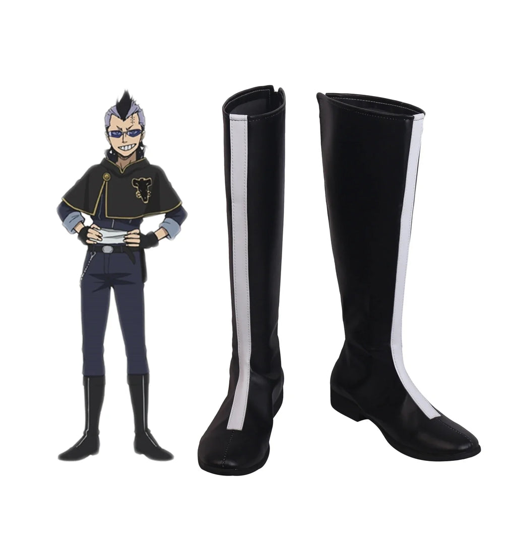 Black Clover Magna Swing Cosplay Boots Black Shoes Custom Made