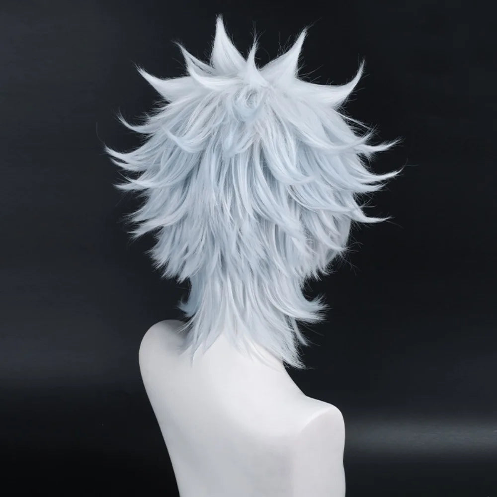 Gintama Sakata Gintoki Cosplay Wig White Blue Gradient Anime Costume Party Wig