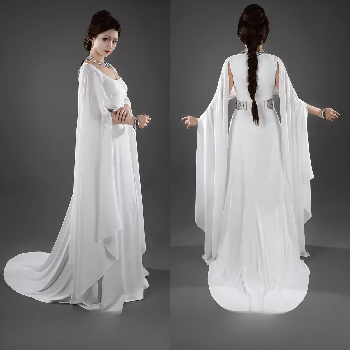 Star Wars A New Hope Princess Leia Cosplay Costume White Dress