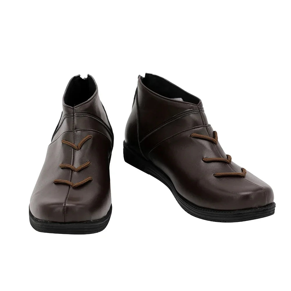 Final Fantasy XIV Ardbert Cosplay Boots Brown Shoes