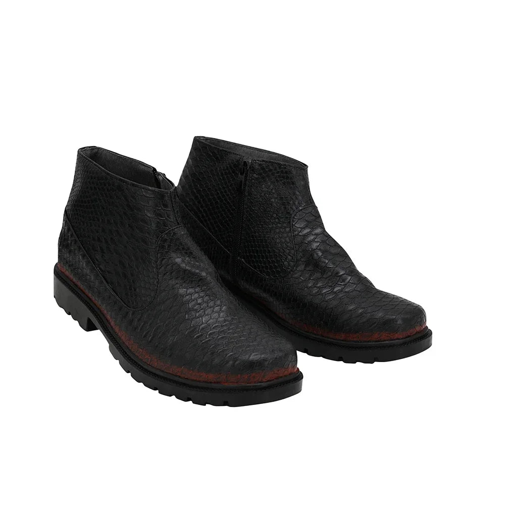 Good Omens Demon Crowley Cosplay Boots PU Leather Shoes