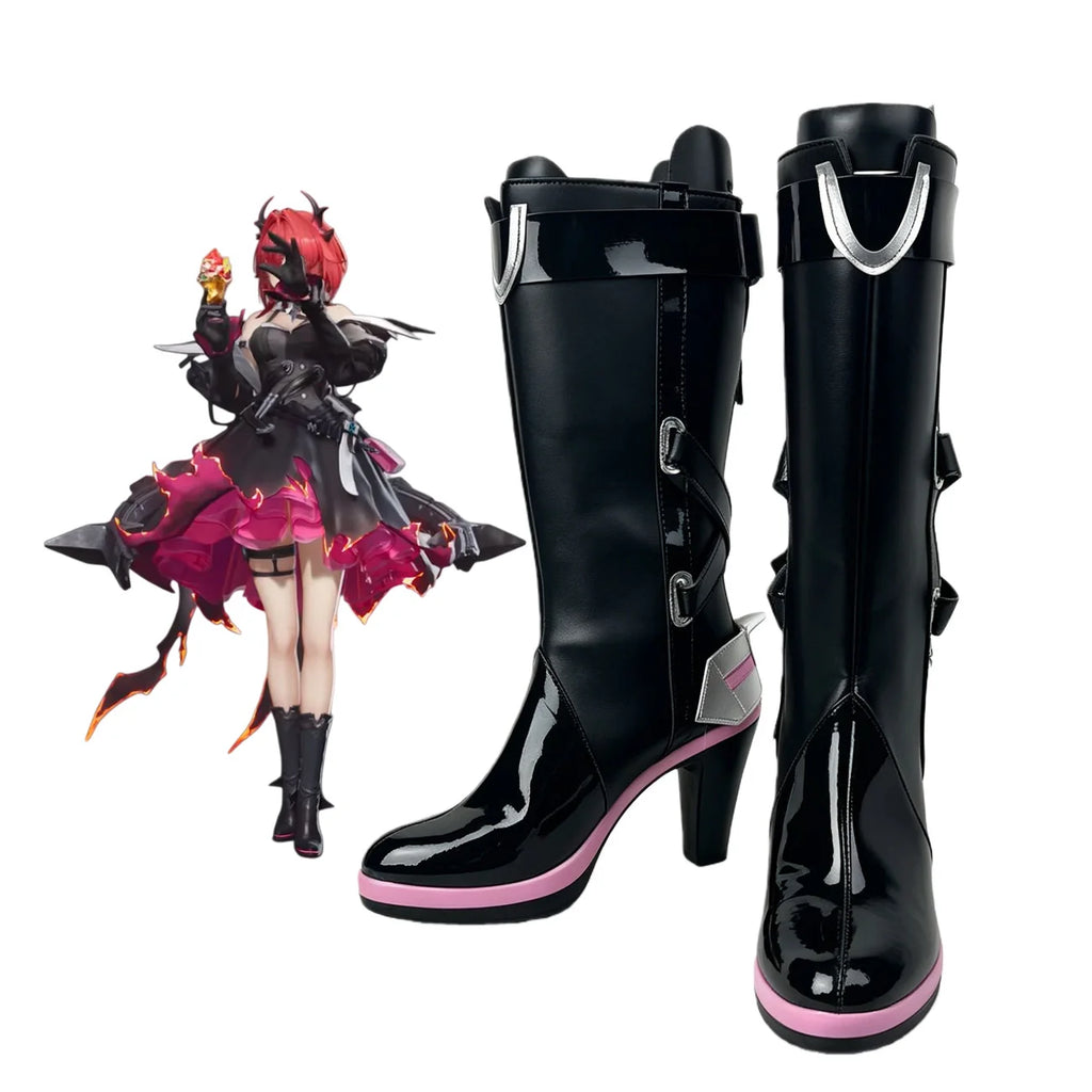 Arknights Endfield Laevatain Cosplay Boots Black Shoes Custom Made