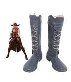 Overwatch Ashe Elizabeth Cosplay Boots Caledonia Calamity Grey Shoes