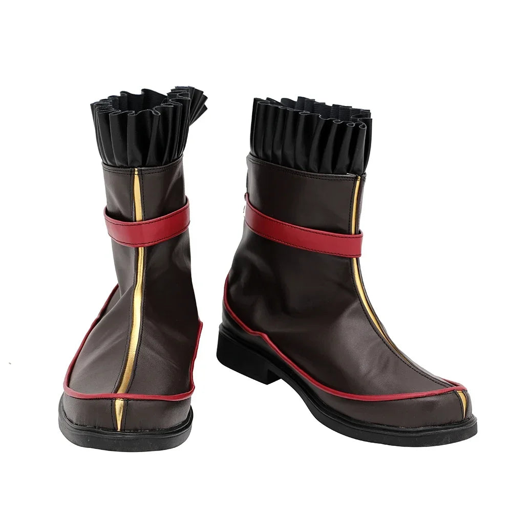 Final Fantasy14 Warrior of Light Monk Cosplay Boots Brown Boots