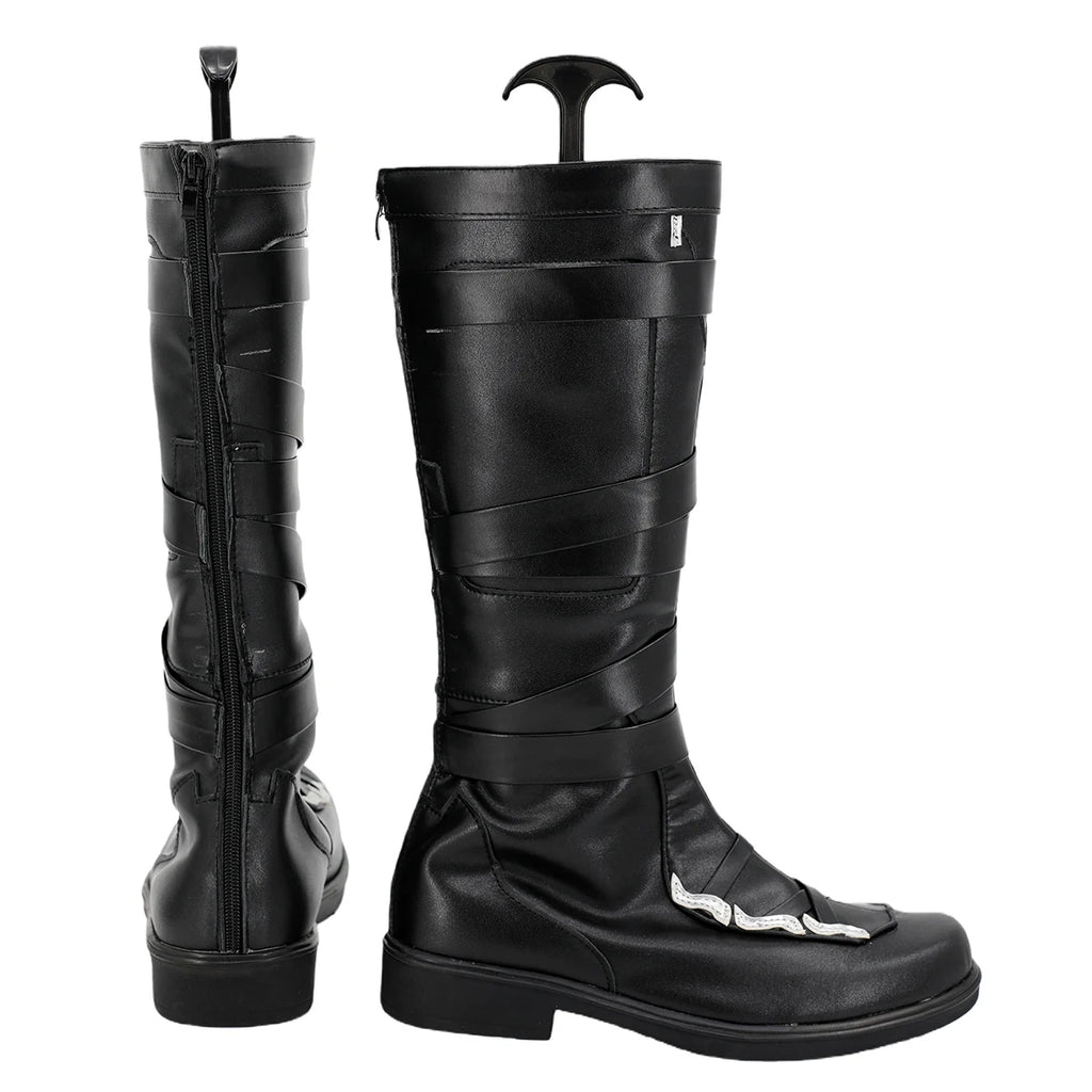 Valorant Omen Cosplay Boots Custom Made Agent Black Shoes Any Size