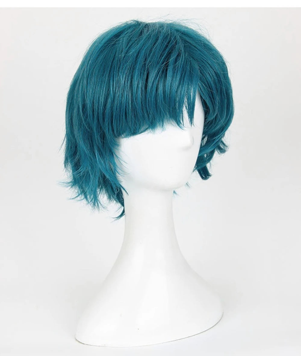 Perruque courte bleue Sailor Moon Mercury Ami Mizuno pour cosplay, cheveux encadrant le visage 