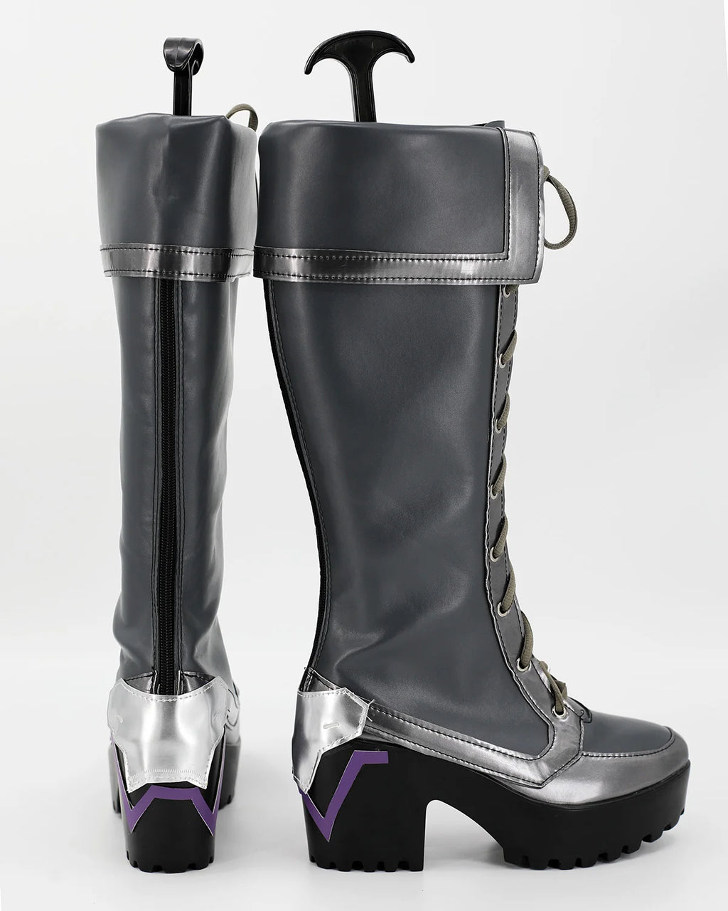 Cammy Widowmaker Cosplay Shoes Street Fighter 6 Overwatch Crossover Grey Boots