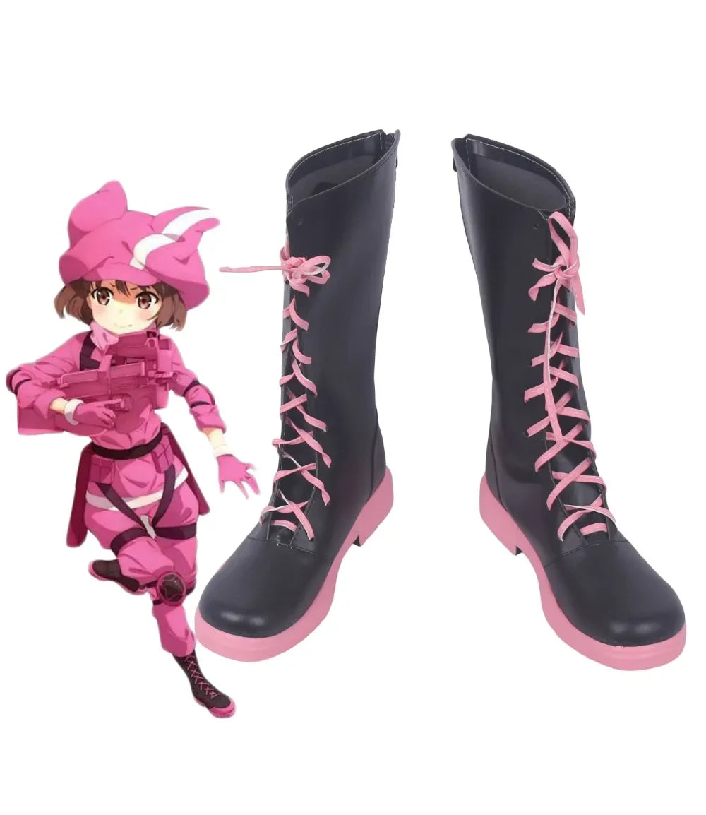 Sword Art Online LLENN Kohiruimaki Karen Cosplay Boots Black Shoes