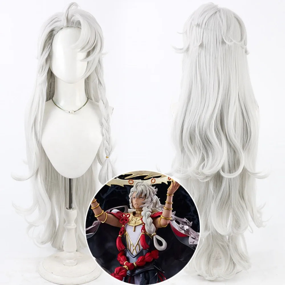 FGO Solomon Cosplay Wig Silver Long Straight Hair
