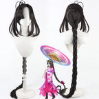 FGO Ono no Komachi Cosplay Wig Long Braids Dark Brown Hair