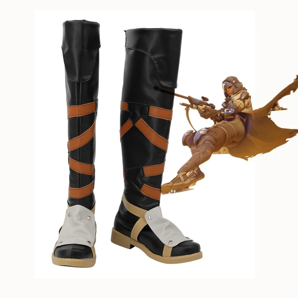 Overwatch Ana Amari Cosplay Boots Custom Shoes