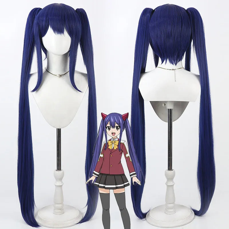 Fairy Tail Wendy Marvell Cosplay Wig Dark Blue Hair