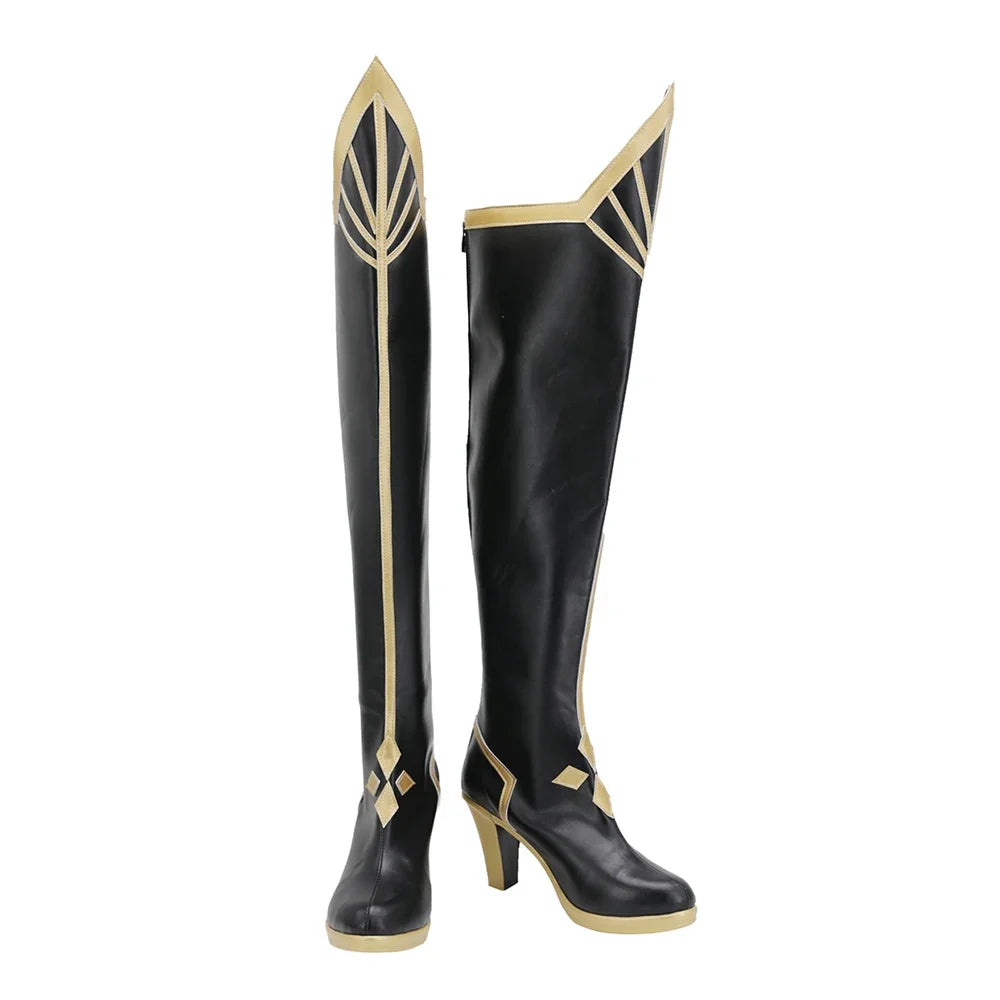 FGO Altria Pendragon Cosplay Boots Black Over Knee High Heel Custom Shoes