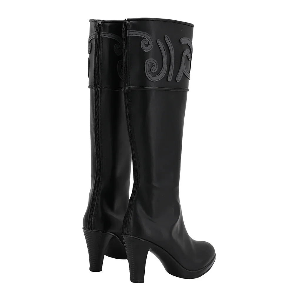 Arknights Lappland Cosplay Shoes Black High Heel Boots