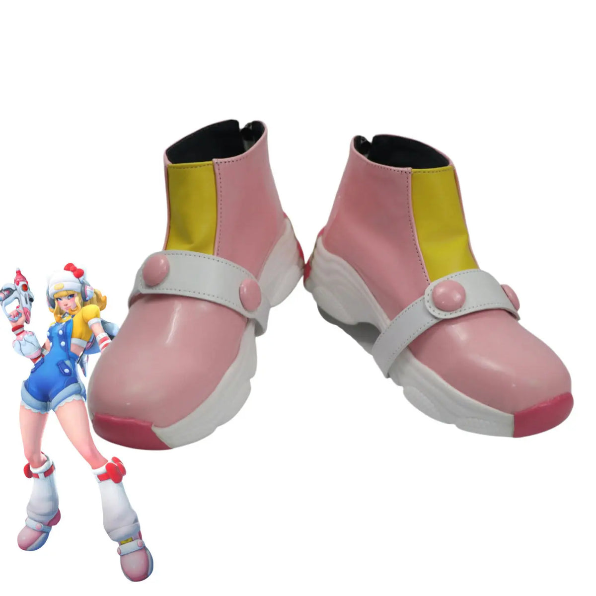 Overwatch Juno Cosplay Shoes Pink Boots Custom Made