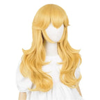 The Super Mario Bros Princess Peach Cosplay Wig Layered Wavy Long Hair with Crown