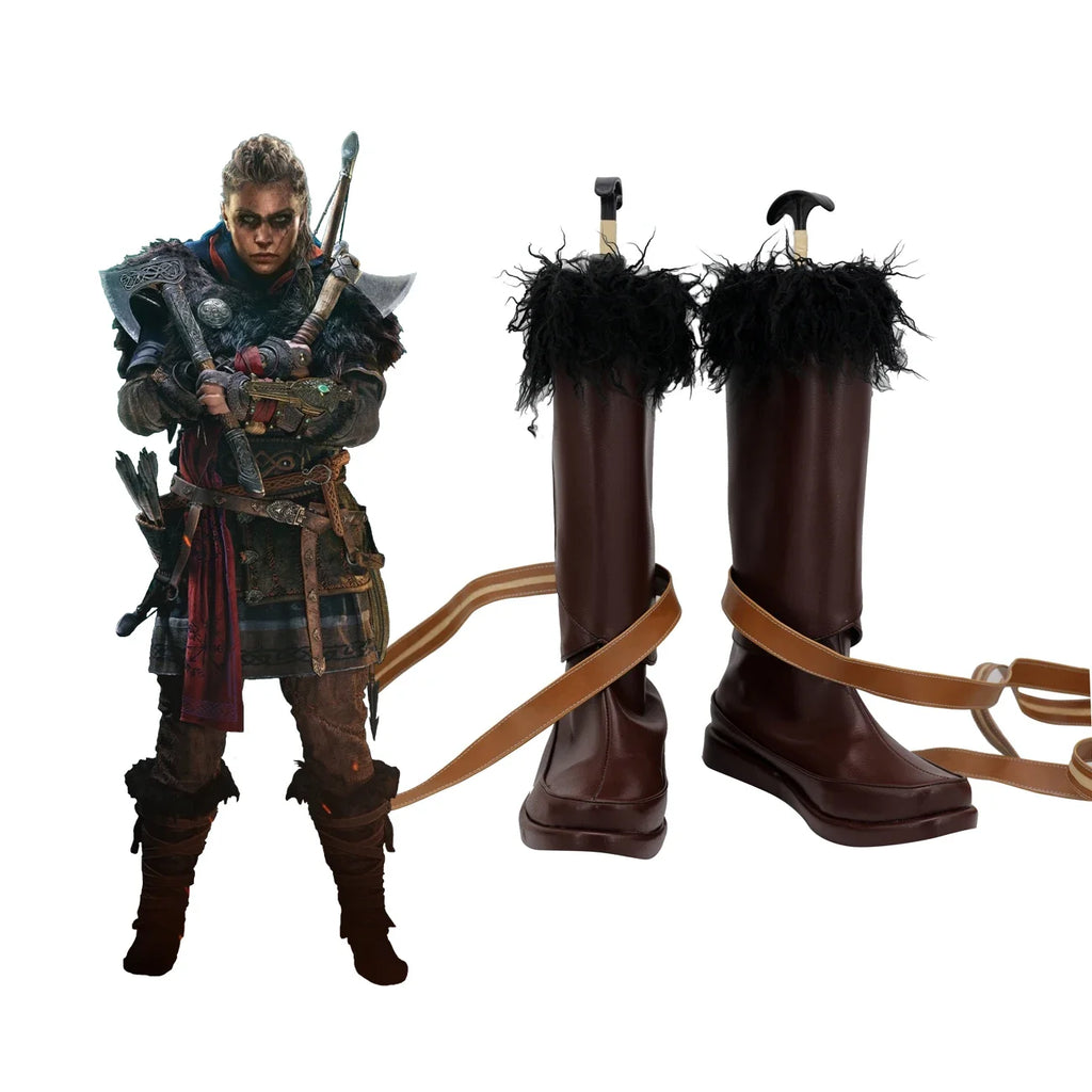 Assassin's Creed Eivor Varinsdottir Wolf-Kissed Cosplay Boots Brown Shoes