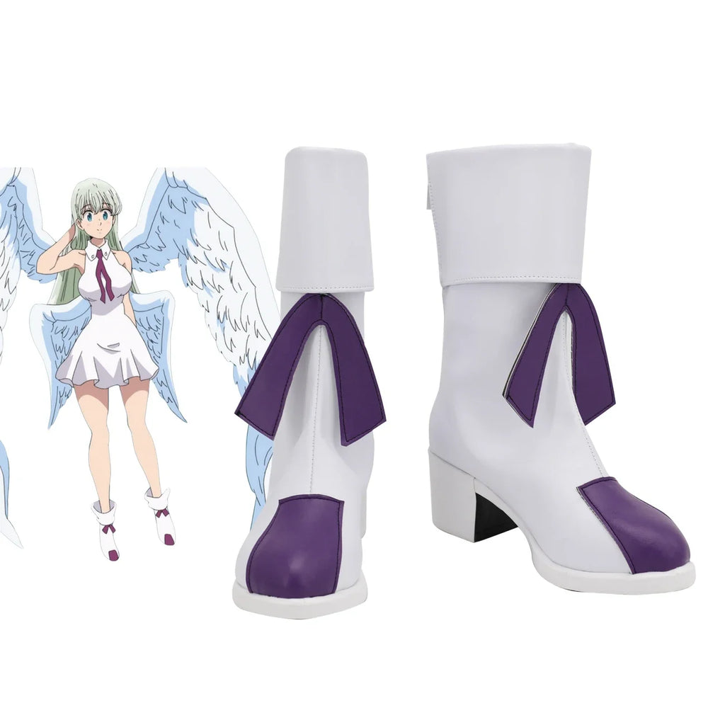 The Seven Deadly Sins Elizabeth Cosplay Boots White Shoes