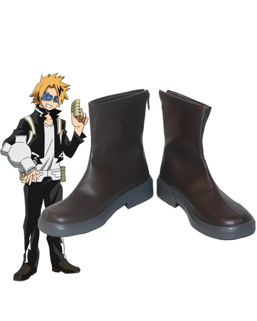 My Hero Academia Chargebolt Denki Kaminari Cosplay Boots Brown Shoes