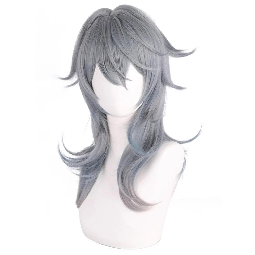 Honkai Star Rail Sunday Cosplay Wig with Realistic Scalp for Men Women Silver Hair
