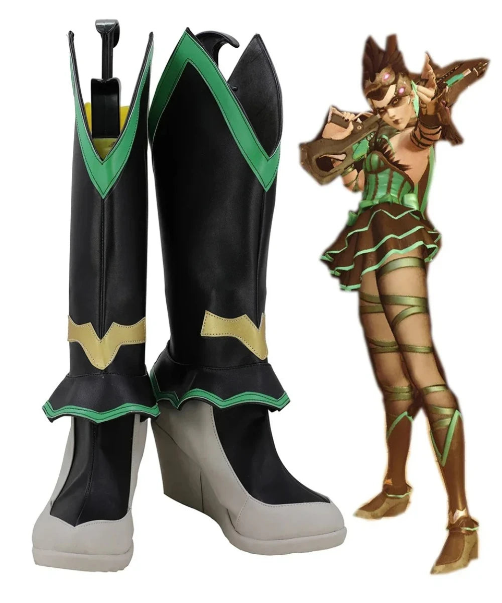 Overwatch Widowmaker Amelie Lacroix Cosplay Boots High Heel Shoes