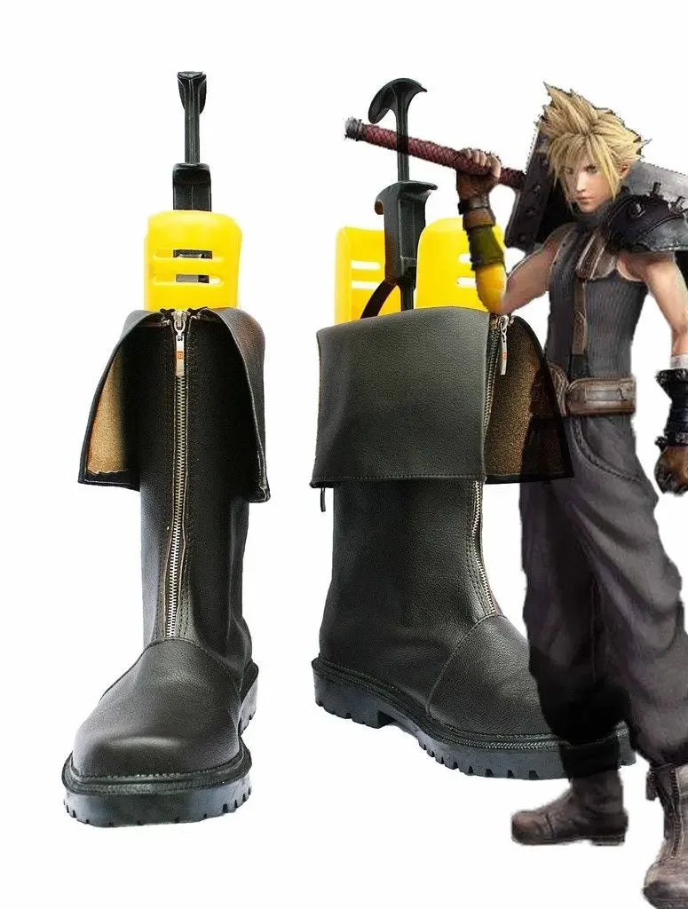 Final Fantasy VII FF7 Cloud Strife Cosplay Boots Black Shoes