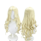 Perruque de cosplay de Mavis Vermilion de Fairy Tail, cheveux blonds longs et ondulés 