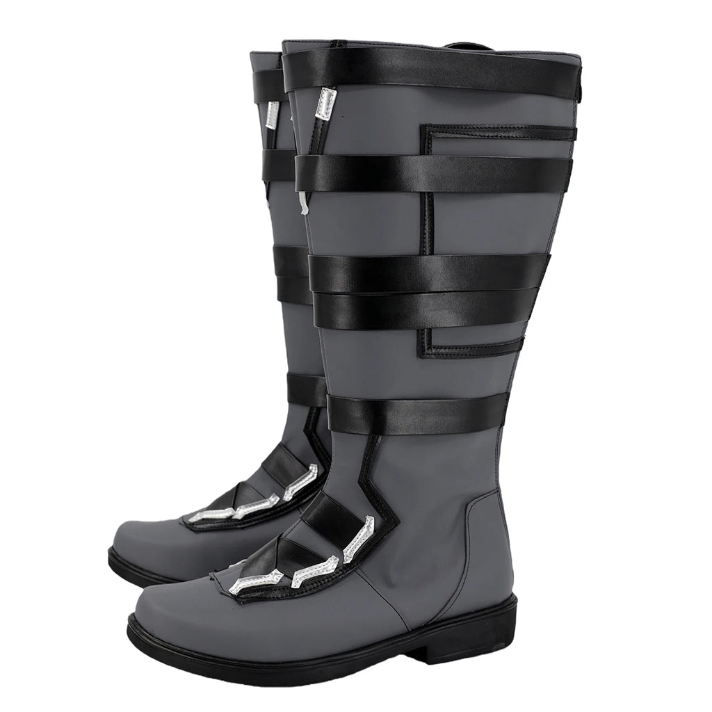 Valorant Agent Omen Cosplay Shoes Tailored Leather Boots Any Size for Unisex