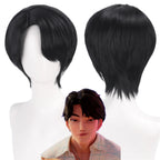 KPOP Demon Hunters Girl Group Cosplay Wig Jinu Qin Yu Scalp Version Sagittarius Boy Black Short Hair