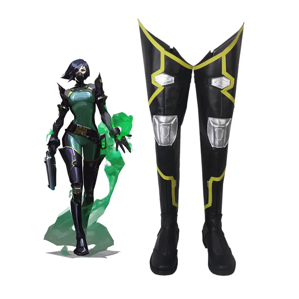 Valorant Viper Cosplay Boots Over Knee Shoes Custom Made