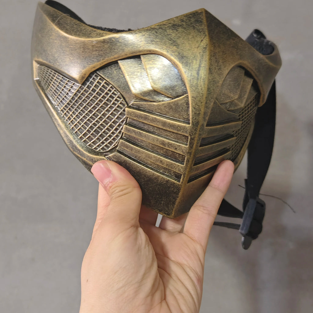 Mortal Kombat Scorpion Half Face Cosplay Mask Wearable Prop