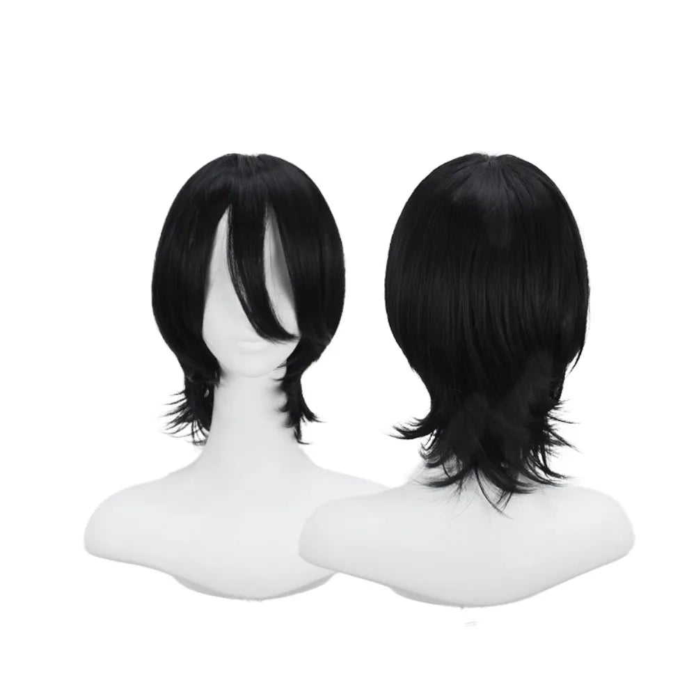 Perruque courte noire pour cosplay de Rukia Kuchiki (Bleach), style anime 
