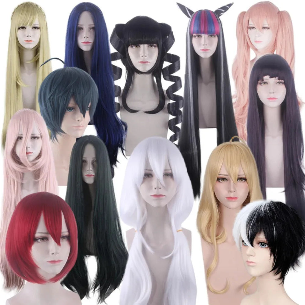 Danganronpa V3 Cosplay Wig Set Angie Yonaga White Hair Sonia Nevermind Tsumugi Shirogane Mikan Tsumiki