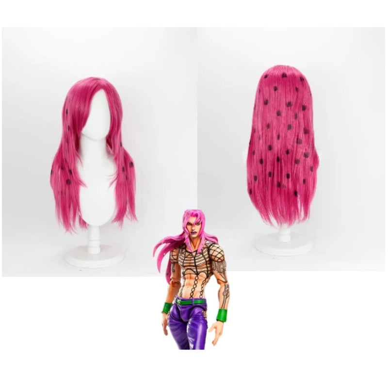 JoJo Bizarre Adventure Golden Wind Diavolo Cosplay Wig Pink Hair