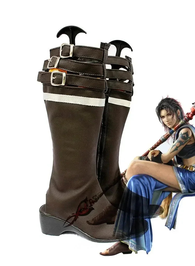 Final Fantasy XIII Oerba Yun Fang Cosplay Boots Brown Shoes